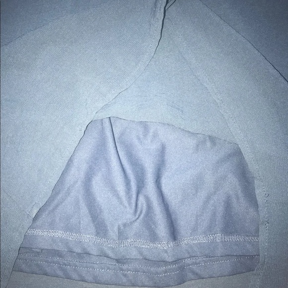 H&M Blue Long Balloon Sleeve Sheer Midi Dress 2 - Picture 7 of 8